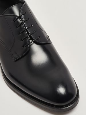 5. Chaussures à lacets Derby en cuir brossé pour homme Bleu marine