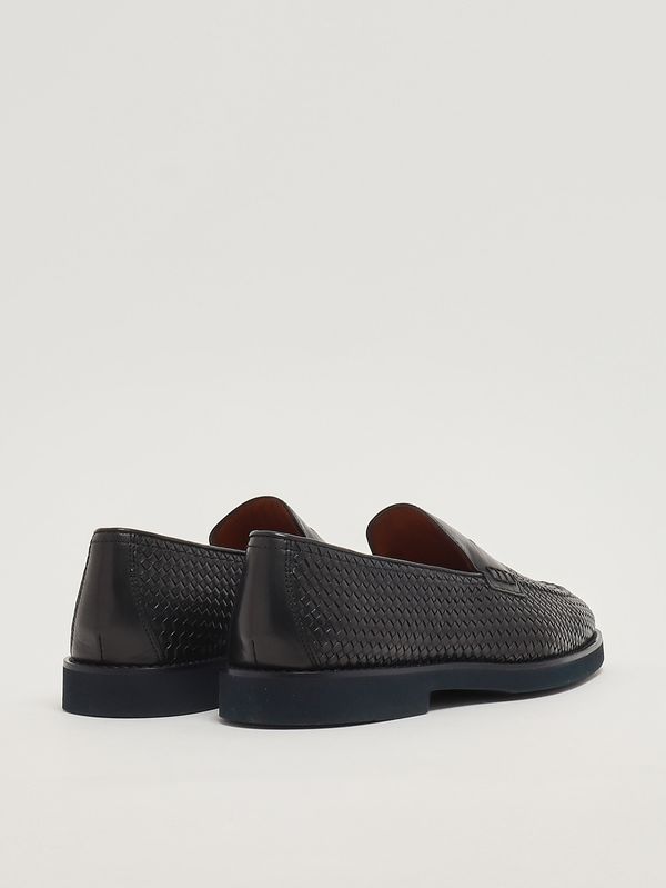 3. Mocassino uomo Penny Adler in pelle intrecciata Blu Doucal's du3526salouf262