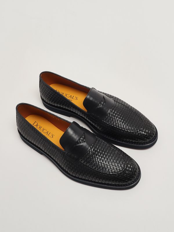 2. Mocassino uomo Penny Adler in pelle intrecciata Blu Doucal's du3526salouf262