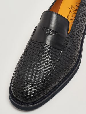 5. Mocassino uomo Penny Adler in pelle intrecciata Blu