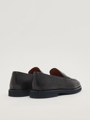 3. Mocassino uomo Penny Adler in pelle intrecciata Blu