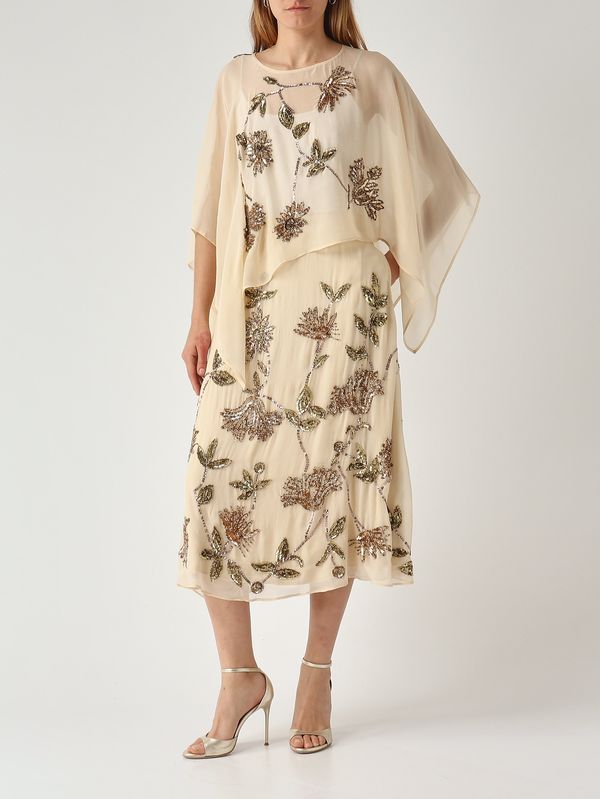 2. Capa de mujer de viscosa Beige-Verde-Rosa Maliparmi ib033750667