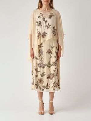 1. Capa de mujer de viscosa Beige-Verde-Rosa
