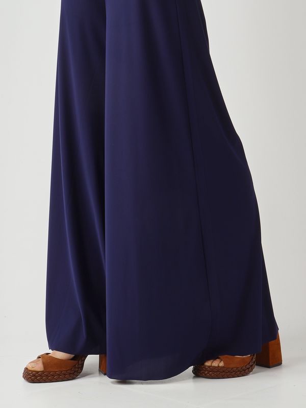 5. Pantalón de mujer en punto suave. Azul marino Maliparmi jh011770210