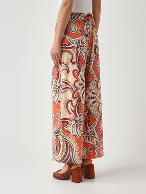4. Pantalone donna in jersey stretch Bianco-Salmone