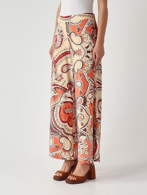 3. Pantalone donna in jersey stretch Bianco-Salmone
