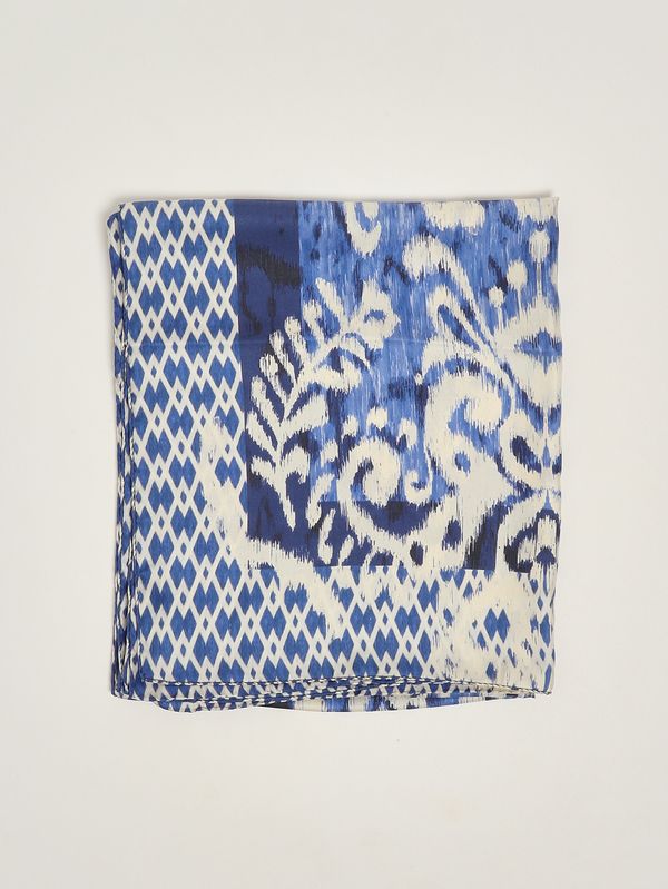 Stola donna in seta Blu-Bianco Maliparmi