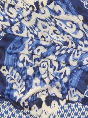 2. Stola donna in seta Blu-Bianco