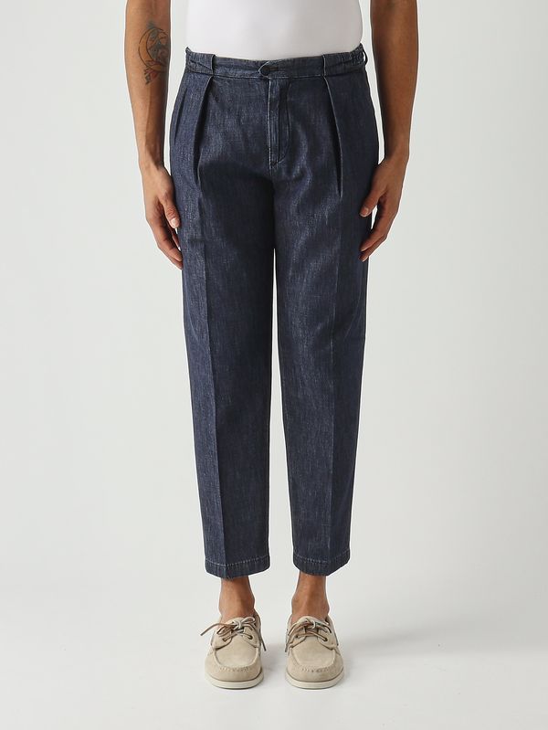 1. Pantalone uomo PortobelloD in denim di cotone Denim Scuro Briglia portobellod30010461