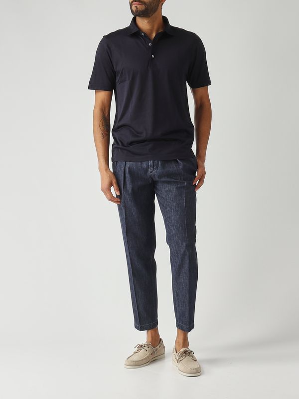 2. Pantalone uomo PortobelloD in denim di cotone Denim Scuro Briglia portobellod30010461