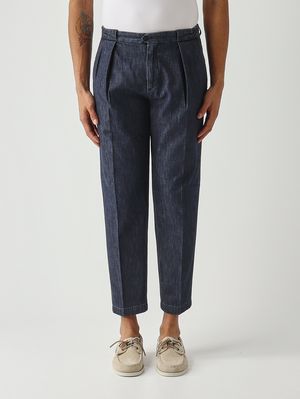 1. Pantalone uomo PortobelloD in denim di cotone Denim Scuro