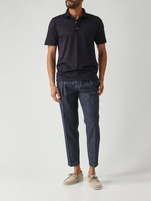 2. Pantalone uomo PortobelloD in denim di cotone Denim Scuro