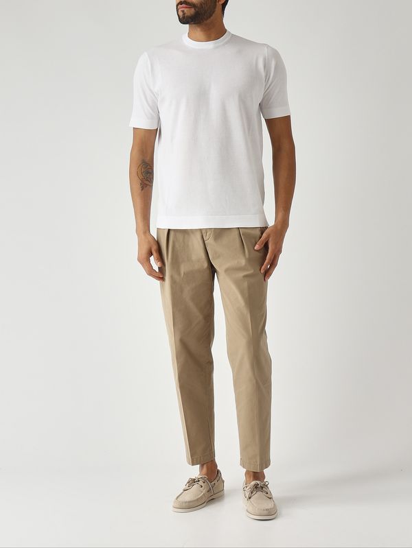 2. T-shirt homme en crêpe de coton Blanc optique Filippo de Laurentiis ts0mccr14r