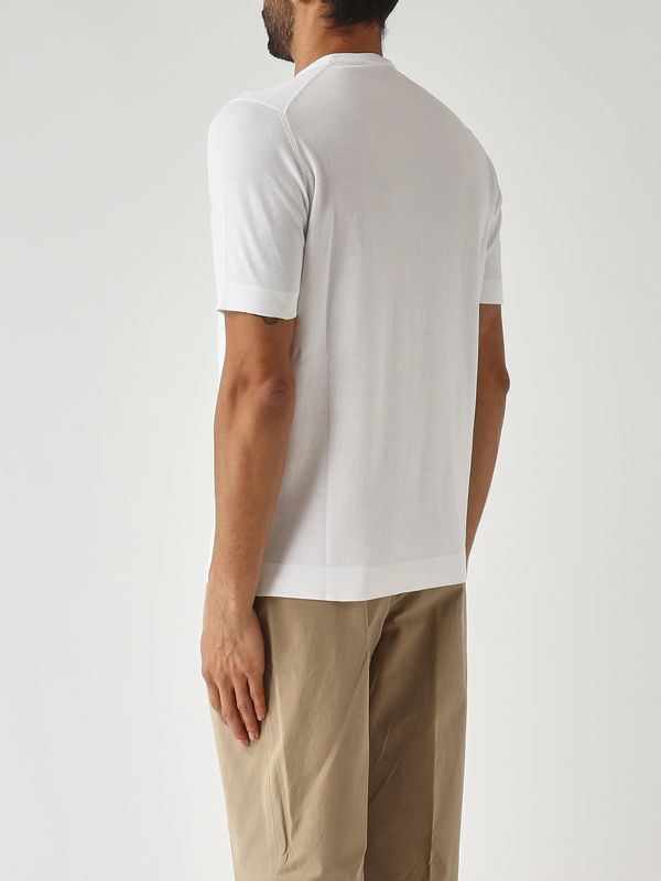 4. T-shirt homme en crêpe de coton Blanc optique Filippo de Laurentiis ts0mccr14r