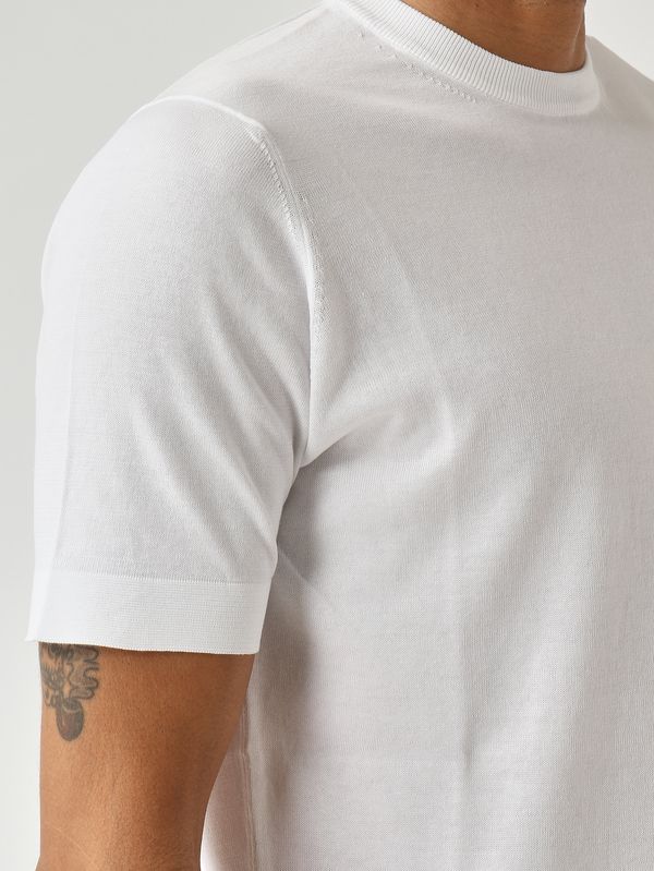 5. T-shirt homme en crêpe de coton Blanc optique Filippo de Laurentiis ts0mccr14r