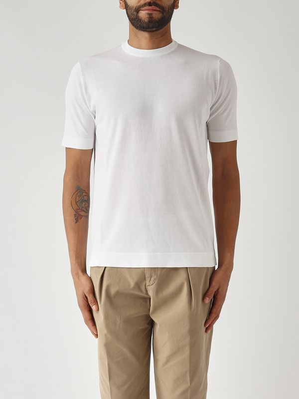 Maglia uomo in crepe cotton Bianco Ottico Filippo de Laurentiis