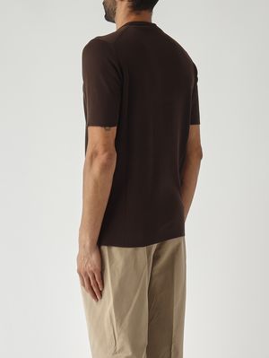 4. Men's crepe cotton sweater Dark Brown