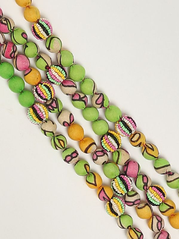 2. Collana donna Sunset in tessuto Verde-Giallo Maliparmi tc053292074