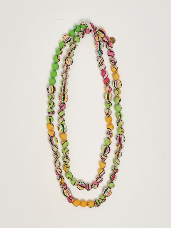 1. Collana donna Sunset in tessuto Verde-Giallo Maliparmi tc053292074