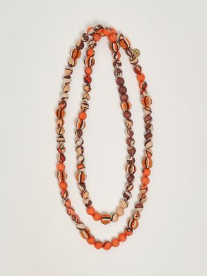 1. Collana donna Sunset in tessuto Beige-Bianco