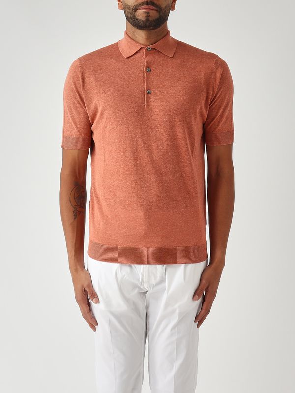 Filippo de Laurentiis Men's crêpe cotton polo shirt - Avio