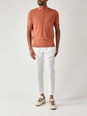 2. Polo uomo in misto seta e lino Salmone