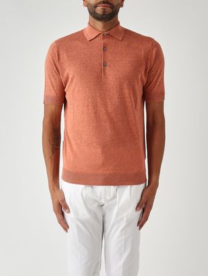 1. Polo uomo in misto seta e lino Salmone