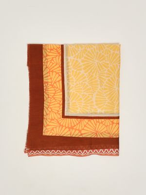 1. Pañuelo de algodón para mujer Beis-Naranja