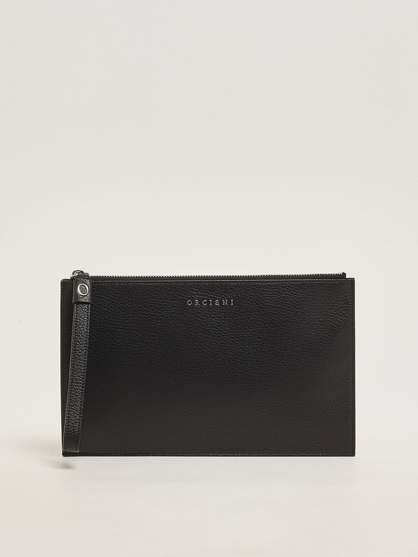 1. Herren-Pochette Micron aus Leder Schwarz Orciani suy0119mic