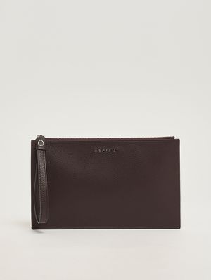 1. Herren-Pochette Micron aus Leder Ebenholz