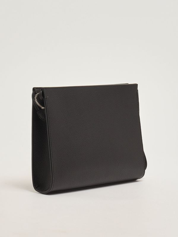 2. Men's Micron leather clutch Black Orciani su0127mic