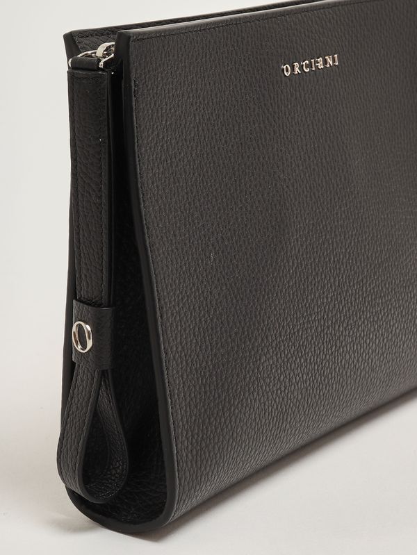 4. Men's Micron leather clutch Black Orciani su0127mic