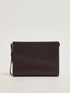 1. Pochette homme Micron en cuir Ébène