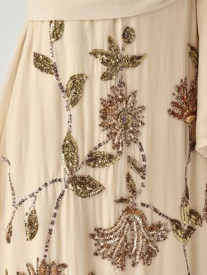 5. Jupe femme en viscose Beige-Vert-Rose