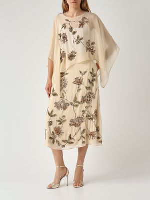 2. Jupe femme en viscose Beige-Vert-Rose