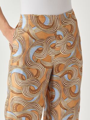 5. Pantalone donna in seta Cuoio