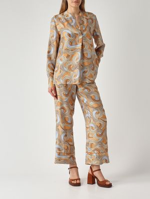 2. Pantalone donna in seta Cuoio