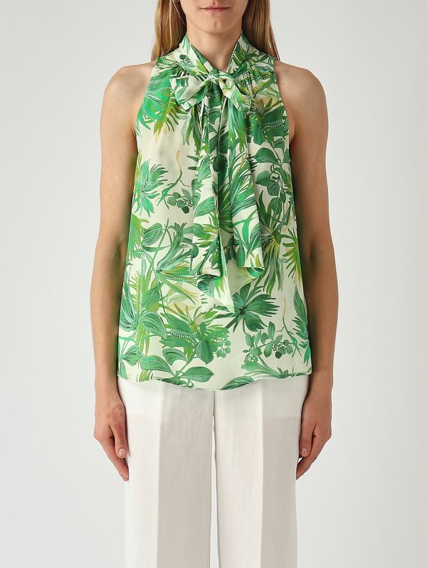 1. Blusa de mujer de viscosa Verde crema Maliparmi jp555850663