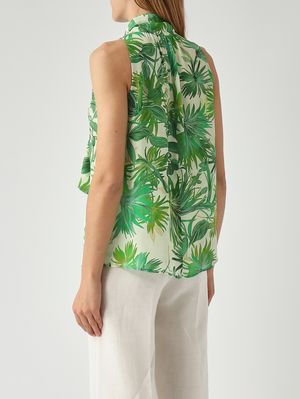 3. Blusa donna in viscosa Verde-Crema