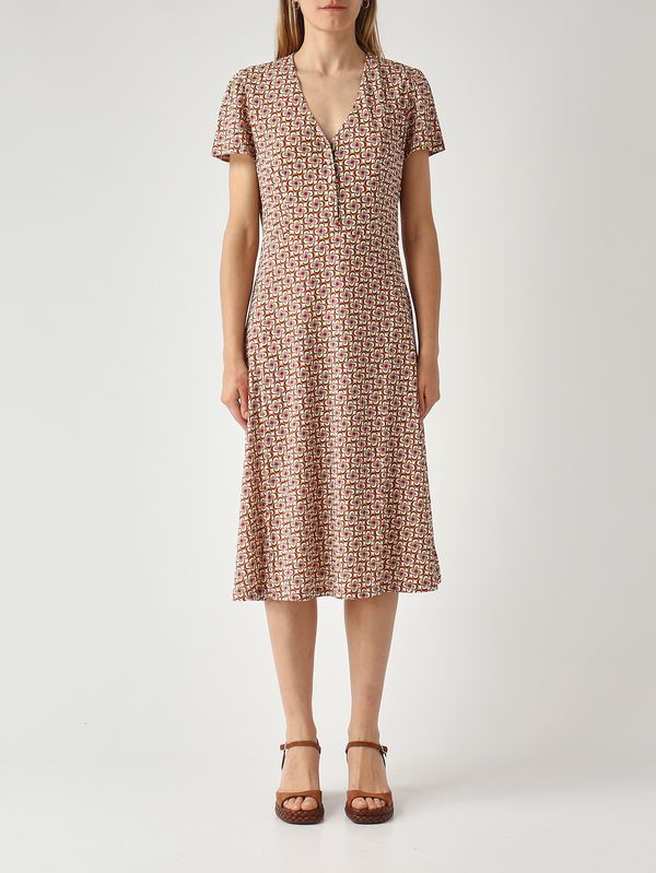 1. Damenkleid aus Stretch-Viskose Braun Maliparmi jf679770675
