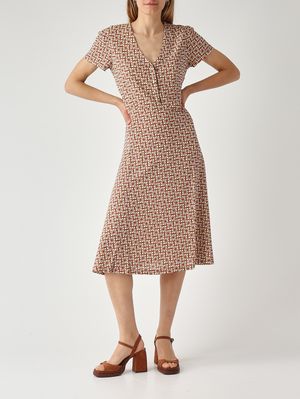 2. Damenkleid aus Stretch-Viskose Braun