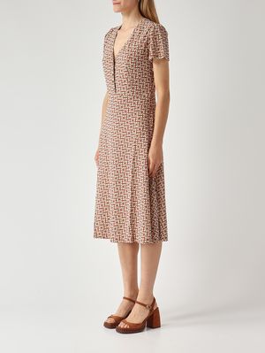 3. Damenkleid aus Stretch-Viskose Braun