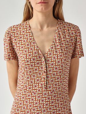 5. Damenkleid aus Stretch-Viskose Braun