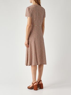 4. Damenkleid aus Stretch-Viskose Braun
