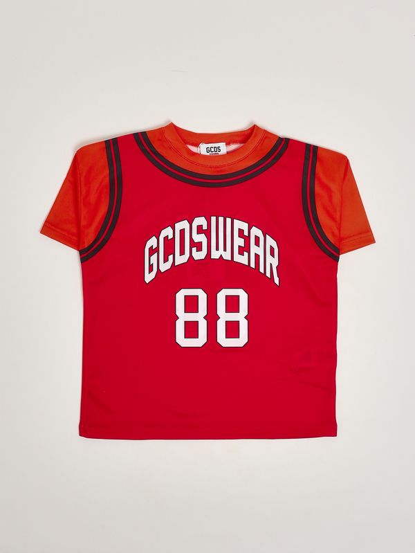 1. Camiseta de niño de tejido técnico Rojo anaranjado GCDS c1bjqc706j338