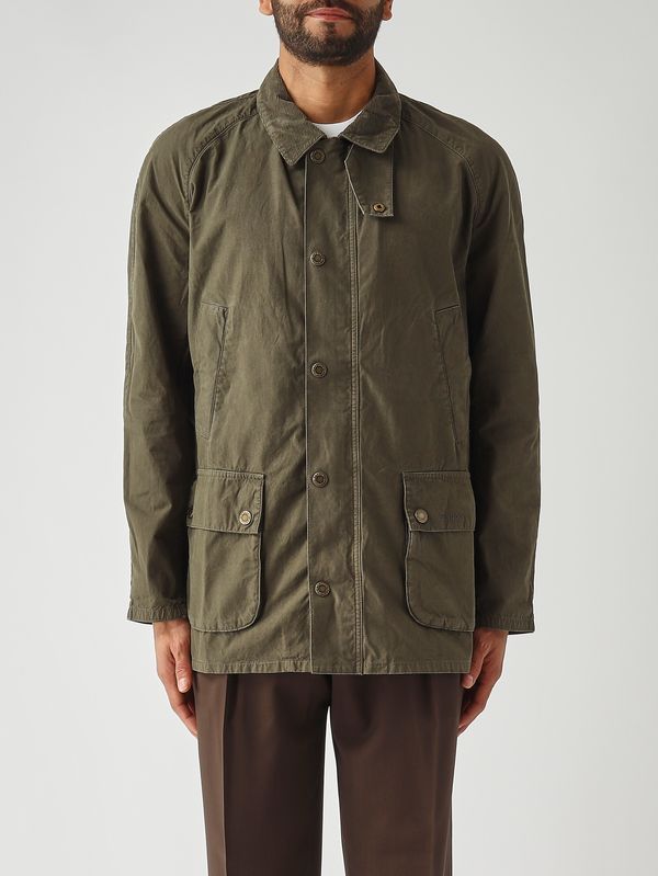 1. Giacca uomo Ashby Casual in cotone traspirante Oliva Scuro Barbour mca0792