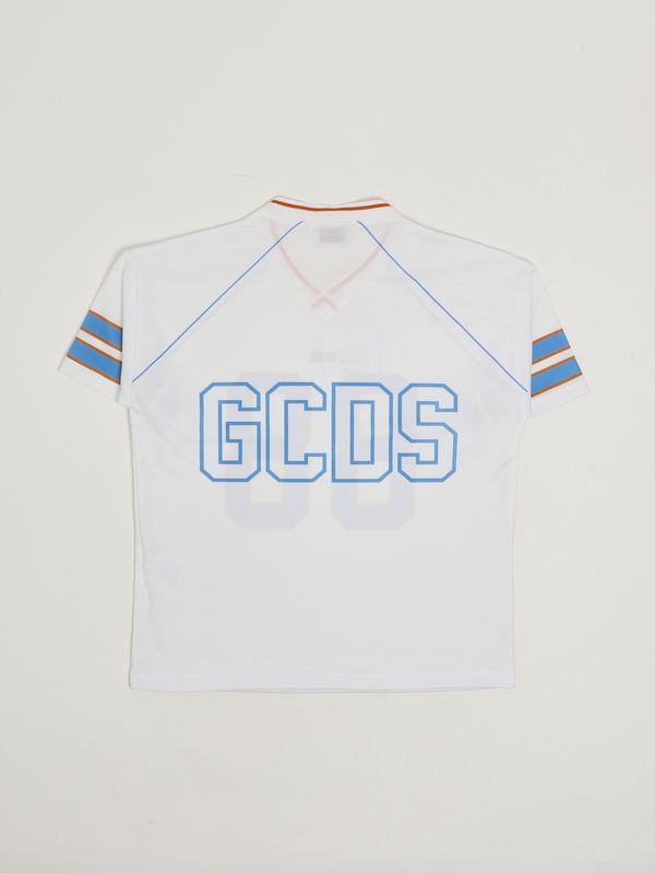 2. T-shirt bambino in tessuto tecnico Bianco-Azzurro GCDS c1bjqc709j338