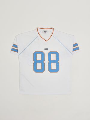 1. T-shirt bambino in tessuto tecnico Bianco-Azzurro