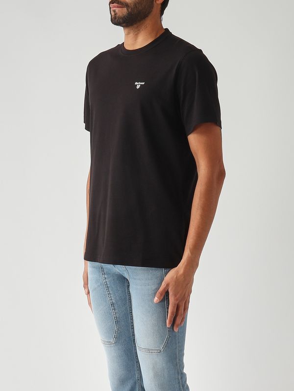 3. Camiseta de hombre de algodón Negro Barbour mts0331
