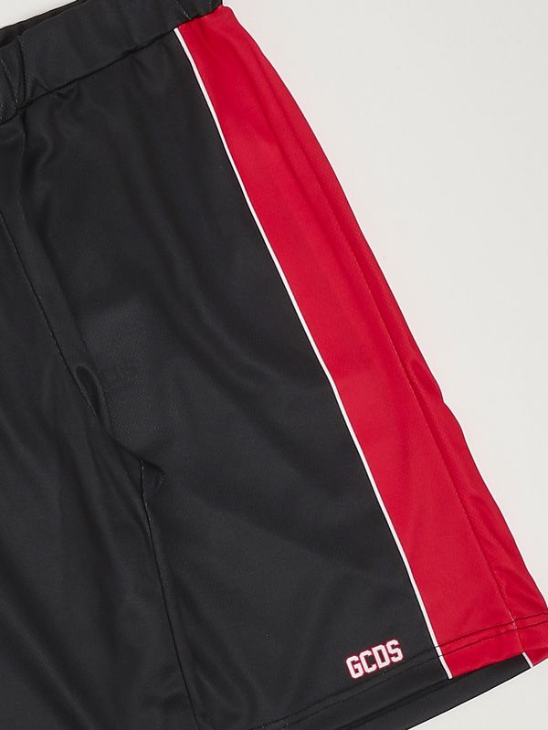 3. Pantaloncino bambino in tessuto tecnico Nero-Rosso GCDS c1bjql707j338